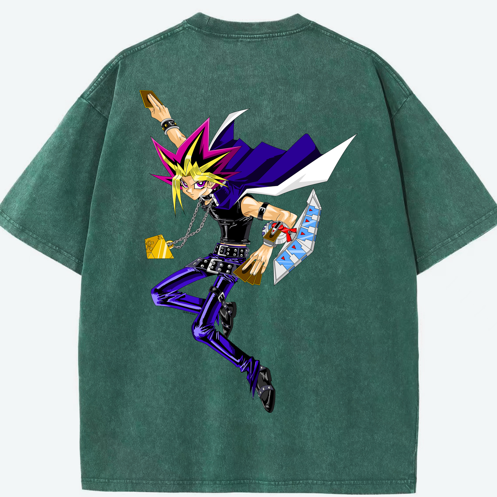 （画像用） 遊☆戯☆王 Yu-Gi-Oh! 綿100% ヴィンテージ風 半袖Tシャツ（背面プリント）